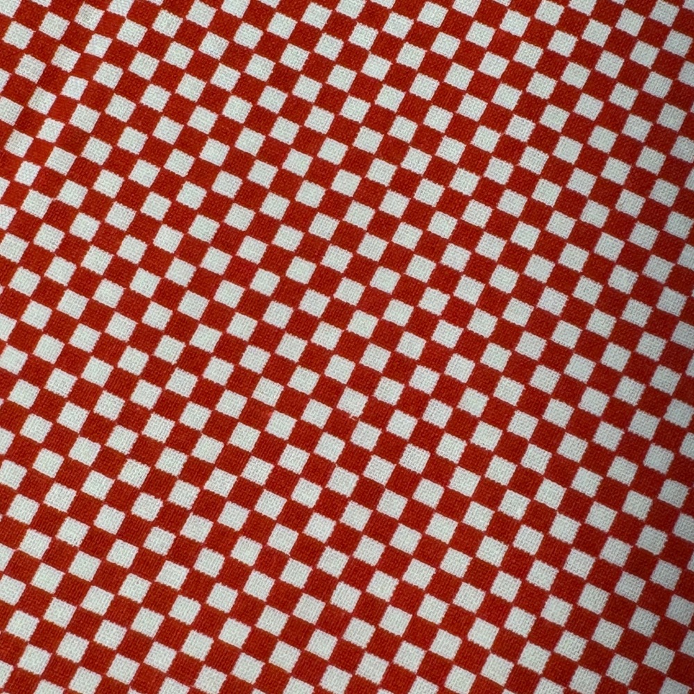 Fabric Remnant 46x36.5 Red White Checkered Gingham Retro DIY